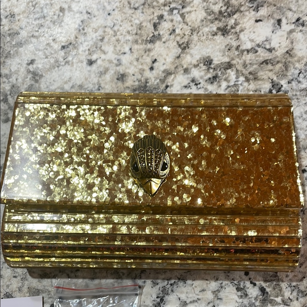 Kurt Geiger Gold Party Clutch